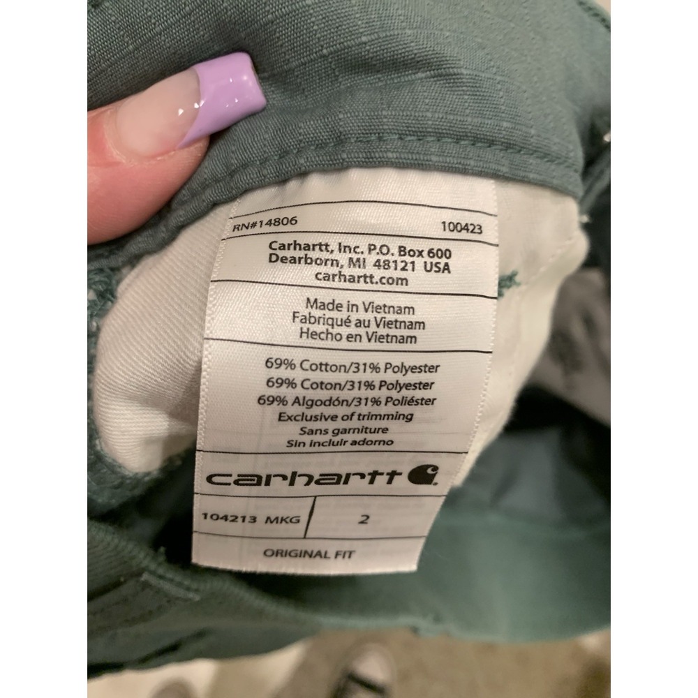 Carhartt Women's Force Loose Fit Work Shorts Teal Green Womens Size 2 - Picture 5 of 7